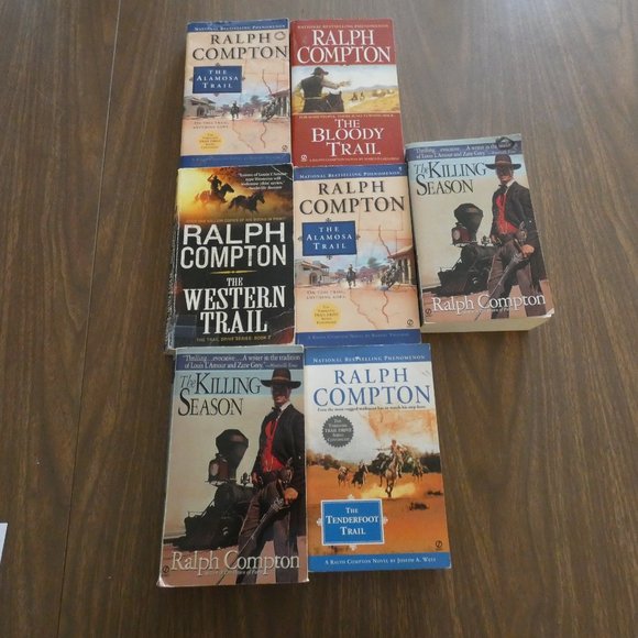 Lot Of 7 Ralph Compton Western Paperbacks 2 Duplicates - Picture 1 of 8